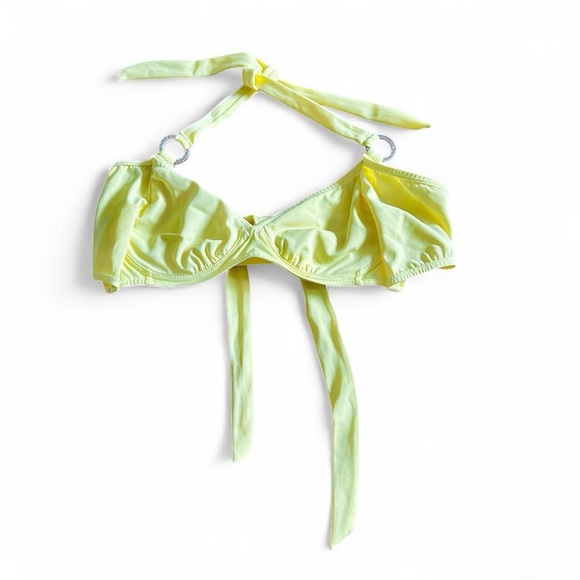 VENUS Other - Venus Yellow bikini top w gorgeous silver ring detail Size S Sz 32C, 34B, 36A